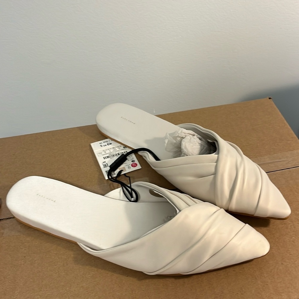 White satin slippers ZARA Home